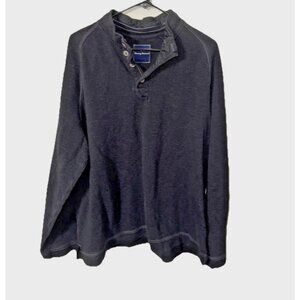 Tommy Bahamas Black Heavy Cotton Henley Shirt Size XL